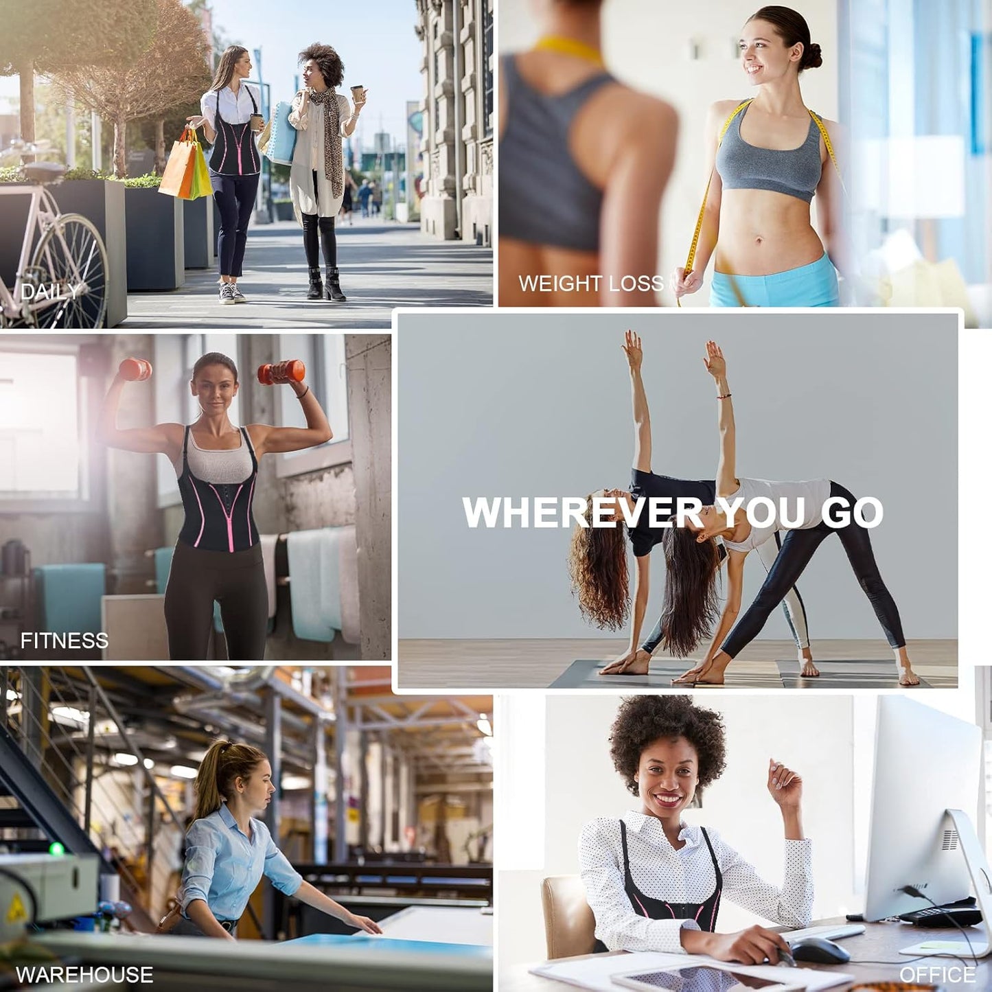 Waist Trainer Vest for Women,Zipper Corset Body Shaper for Tummy Control Neoprene Cincher Tank Top with Straps