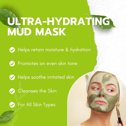 Green Tea Matcha Mud Mask with Aloe Vera, Deep Cleansing, Hydrating, and Relaxing Volcanic Clay Facial Mask